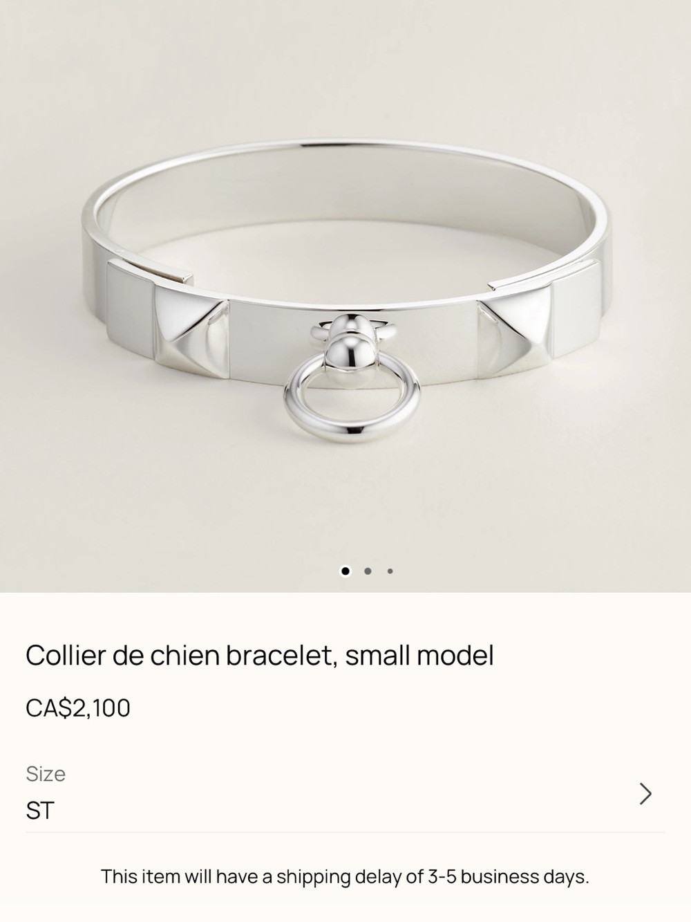 Final Price-No Offers! Hermes CDC Sterling Silver Bracelet ST